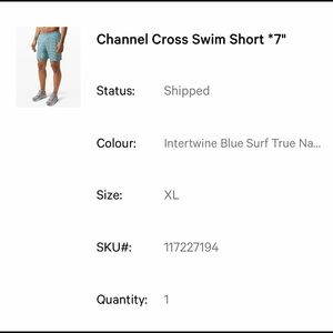 Lululemon Chanel Cross 7inch swim trunk